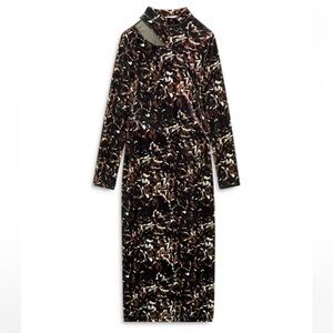 Reiss Sonya Velvet Print Midi Dress